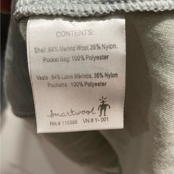 Smartwool Gray 1/2 Zip Long Sleeve Merino Wool Size Medium - Picture 5 of 5